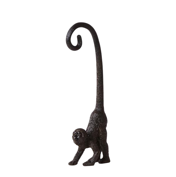 Ornament - Decoratie beeld Monkey long tail - Black