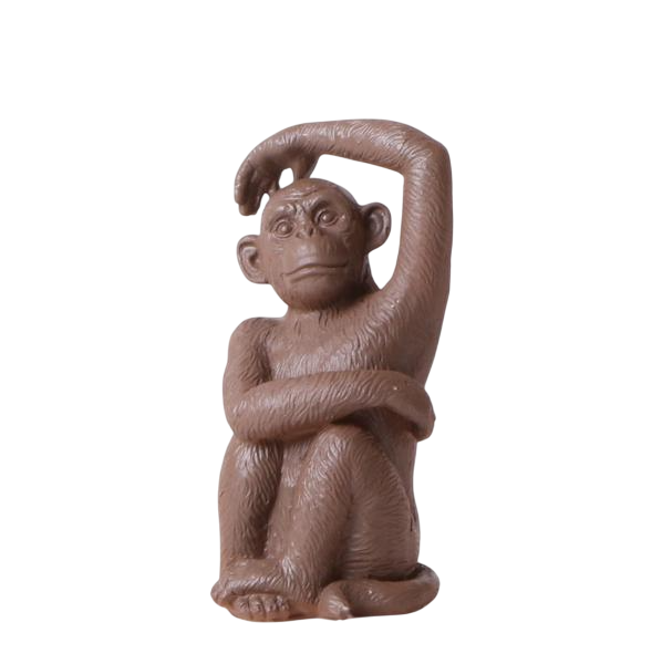 Ornament - Decoratie beeld Sitting Monkey - Brown