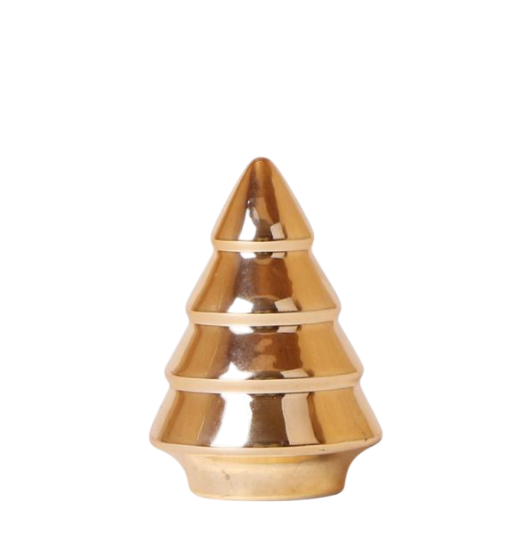 Ornament - Decoratie beeld Kerstboom - 12cm hoog - Gold