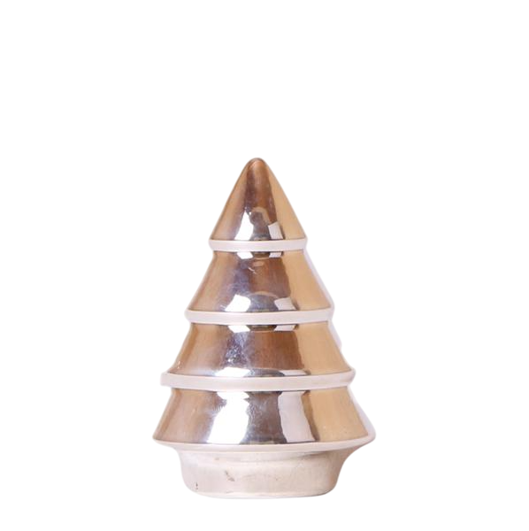 Ornament - Decoratie beeld Kerstboom - 12cm hoog - Silver