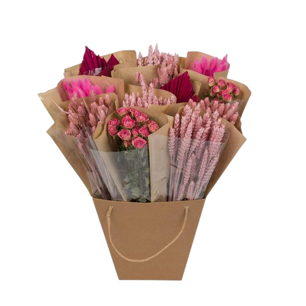 Droogbloemen - Dried Mono Mix - Pink - ↕50cm