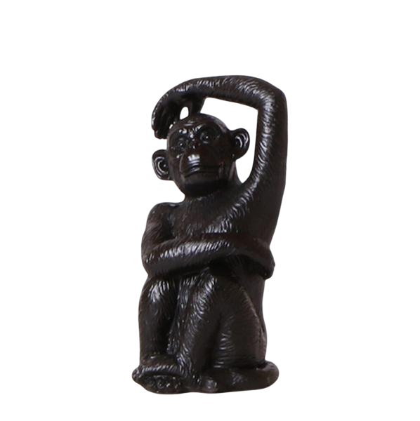 Ornament - Decoratie beeld Sitting Monkey - Black