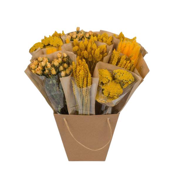 Droogbloemen - Dried Mono Mix - Yellow - ↕50cm