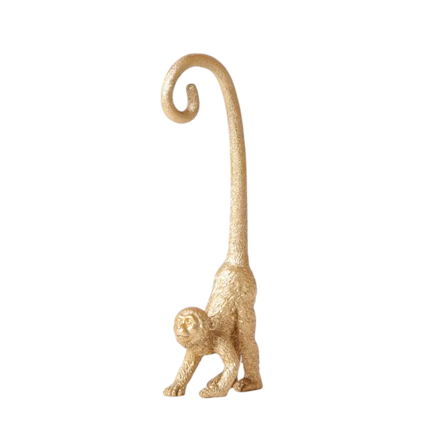 Ornament - Decoratie beeld Monkey long tail - Gold